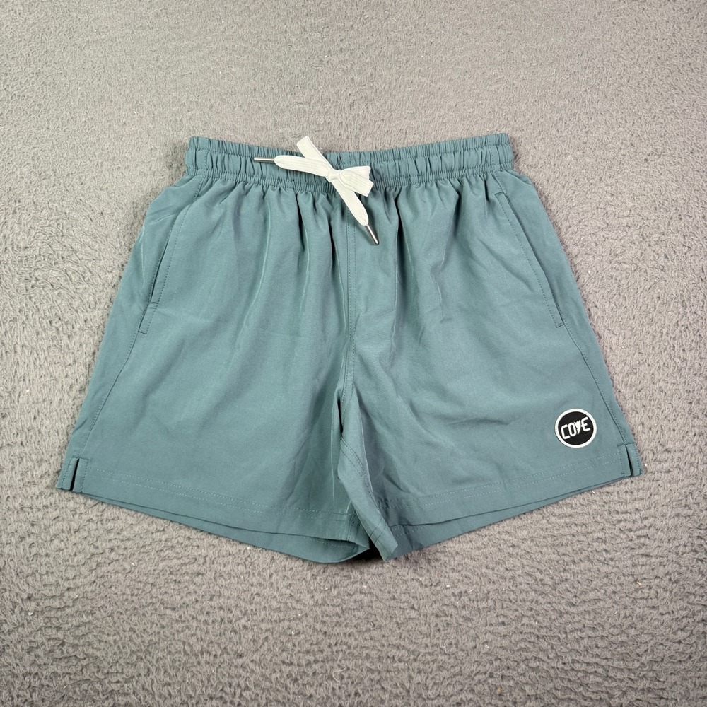 Cove USA Shorts Mens 28 Blue Green Pockets Athletic Performance Drawstring 5"